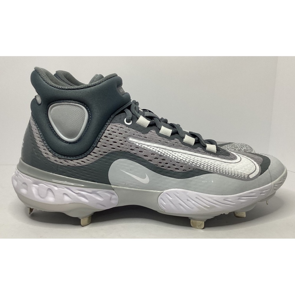 Nike Alpha Huarache Elite 4 Mid Gray Baseball Cleat Men Size 12 (DJ65020-012 New